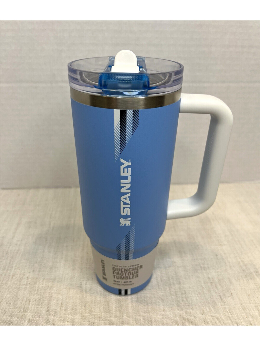Stanley Quencher ProTour 30 oz Blue/White Striped Insulated Tumbler w/ Handle